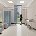 Modern Medical Waiting Area With Nurse Medical Equipment Waiting Sofa And Information Board