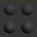 Four Geometric Patterned Biological Eggs With Detailed Textures On Dark Background
