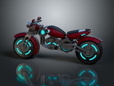 Modern Jet Motorcycle Sci-Fi Motorcycle Concept Motorcycle Flying Car 3d model