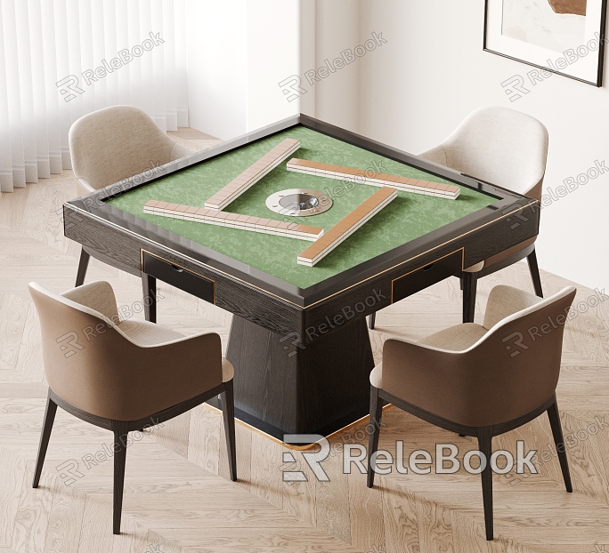 Modern Mahjong Table and Chair model