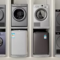 Modern Washing Machines Various Models Showcase In Home Appliance Showroom