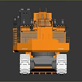 Orange Crawler Excavator With Large Bucket And Heavy Duty Industrial Machinery Design