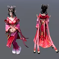 Modern game character Diao Chan 3d model