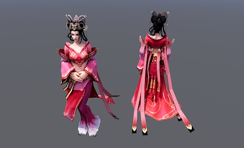 Modern game character Diao Chan 3d model