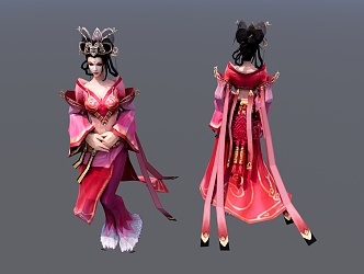 Modern game character Diao Chan 3d model