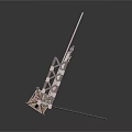 Ancient Siege Weapon Metal Structure With Chain Support Frame And Basket