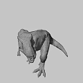 Green Tyrannosaurus Rex Dinosaur With Open Mouth In Standing Pose