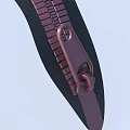 Zipper Component Close Up View With Metal Pull Teeth And Fabric Tape Detail
