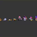 Colorful Cartoon Style Scene Components With Stars Shells Mushrooms Gems For Games And Toys