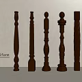 Poliform Elegant Dark Columns With Various Decorative Designs And Spiral Patterns