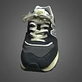 New Balance Classic Sneakers With Black Mesh Upper White Laces And Beige Rubber Sole