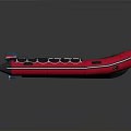 Red Inflatable Boat With Motor Red Seats And Silver Floor