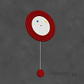 Stylish Red Circular Wall Clock With Pendulum On Gray Wall By MANDELDA 3d model