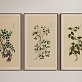 New Chinese Plant Decorative Painting 3d model