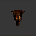 Anubis Mythical Creature Head With Tall Ears Orange Red Lava Texture And Glowing Patterns 3d model
