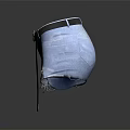 Denim Shorts with Distressed Design and Black Belt Featuring Green Gem Buckle