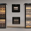 Modern Kitchen Household Electrical Appliances Including Wine Cooler Disinfector And Oven
