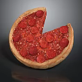 Pepperoni Pizza With Missing Slice And Crispy Crust Topped With Tomato Sauce