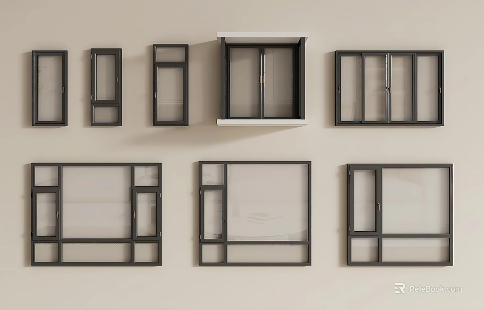 Various Casement Windows Designs With Modern Styles For Home Interior Use 3d model