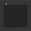 Black Industrial Enclosure With Green Top Edge Transparent Door Red Indicator Light And Wheels