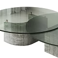 Modern Round Glass Top Coffee Table with Textured Base and Sleek Design