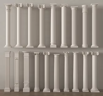 European Column Roman Column Cylindrical Square Column 3d model