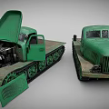 Green Tracked Truck Models With Detailed Vintage Design And Collectible Features