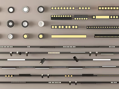 Modern Downlights and Spotlights with Multiple Styles for Indoor Home Office Lighting 3d model