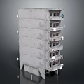 Modern Multi Story Concrete Apartment Building Exterior With Balconies And Air Conditioning Units