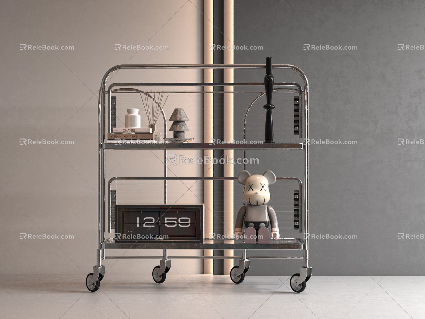 Modern trolley shelf floor type 3d model