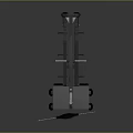 Black Metal Strength Training Equipment With Vertical Posts And Platform 3d model