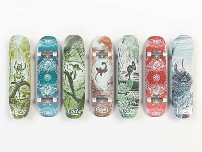 CIVIL Skateboards Featuring Various Animal Plant Artistic Graphics And Designs 3d model