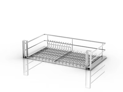 Kitchen Cabinet Metal Pull Out Basket Storage Organizer For Efficient Kitchen Use 3d model