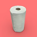Soft White Toilet Paper Roll Featuring Textured Design Placed On Pink Background