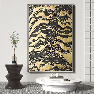 New Chinese abstract painting decorative painting 3d model