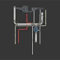Heavy Duty Industrial Equipment With Metal Pipes Valves And Structural Framework