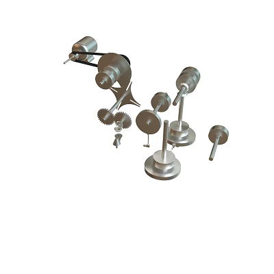 DIY accessories five-color iron ear pin earring nail with teeth flat pin ear pin plus butterfly earring plug drag 3d model