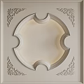 Elegant Ceiling Design With Ornate Carved Patterns And Circular Illuminated Center 3d model