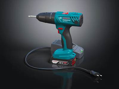 Modern electric drill power tool polishing machine 3d model