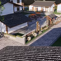 Rural Self built House With Traditional Tiled Roof Courtyard And Stone Path Design