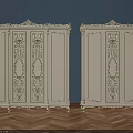 Ornate Classic White Wardrobe Design With Intricate Carved Details And Elegant Finish