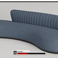 Modern Multiplayer Sofa Curved Multiplayer Sofa 3d model