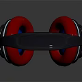 High Quality Over Ear Headphones With Red Earpads And Black Headband Modern Design
