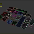 Assorted Black Hardware Accessories Including Buckles Straps Plastic Metal Component Parts