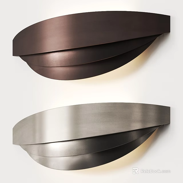 Modern Two Tone Metallic Wall Sconces With Layered Design And Illuminated Glow 3d model