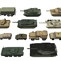 Assorted Military Tank Models With Various Military Vehicles On 3d model