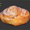 Freshly Baked Cinnamon Roll With Sweet Glaze And Almond Toppings