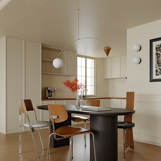 Modern Cream Style Restaurant 3d model