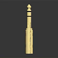 Premium Golden Metal Audio Plug with Glossy Finish for Headphone Audio Connection