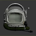 Game Movie Character Astronaut Helmet With White Shell Transparent Visor And Green Hose